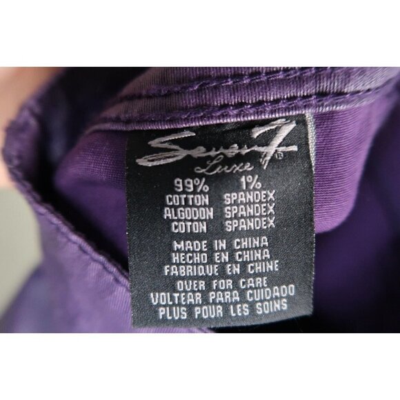 NWT Seven7 Luxe Coated Skinny Jeans Women's Size 24 Purple Shiny Waxed High Rise - Picture 11 of 11